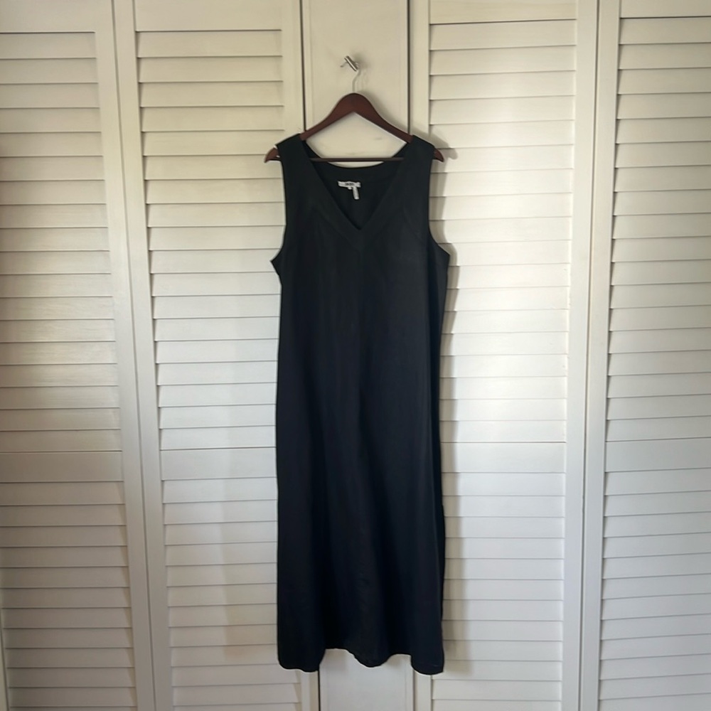 DKNY Pure black linen dress